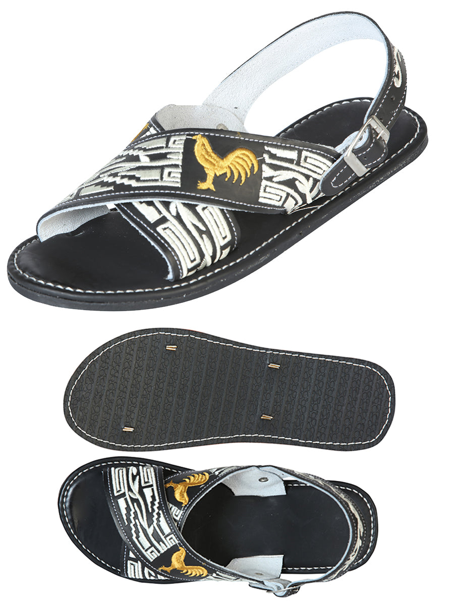 Sandalias Artesanales Mexicanas 50% piel, 50% sintético Negro 603790