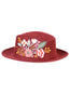 Sombrero Artesanal Pintado a Mano Gamuza Vino 603821
