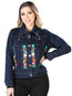 Artisanal Embroidered Jacket 50% Cotton, 50% Polyester Blue  603829