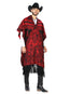 Poncho artesanal mexicano 92% acrílico, 8% poliéster Negro/Rojo 603836