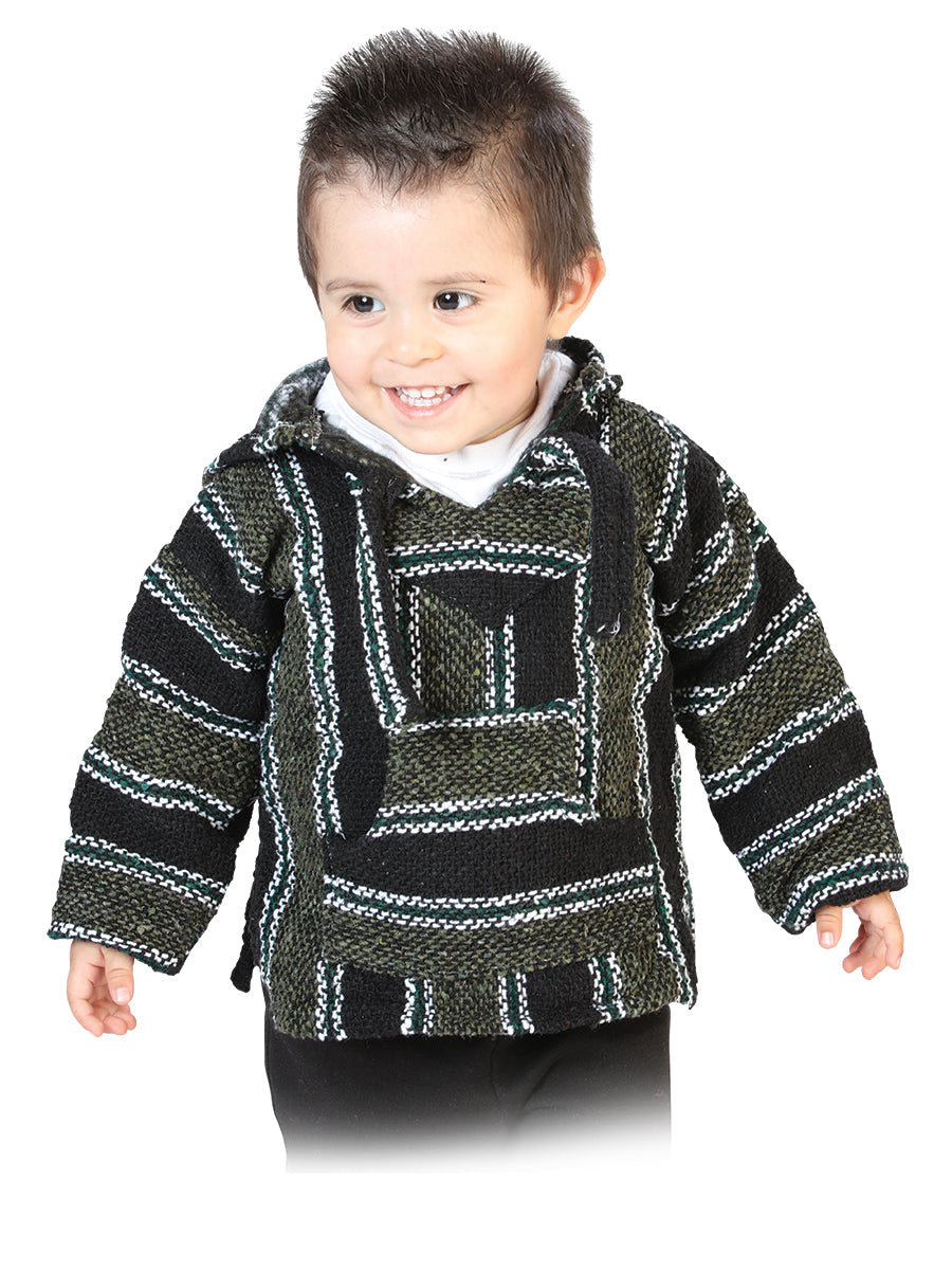 Sudadera artesanal Jerga 100% Acrilán Negro/Verde 603854