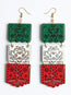 Artisanal Handmade Earrings Wood Tricolor 603945