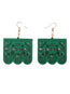 Artisanal Handmade Earrings Wood Green 603947