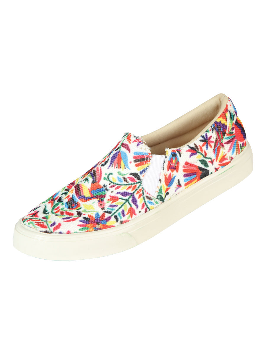 Tenis de yute artesanal mexicano 50% algodón, 50% poliéster blanco 603956