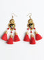 Pendientes artesanales pintados a mano Rojos 603973