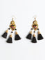 Pendientes artesanales pintados a mano negros 603974