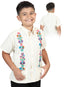 Camisa Artesanal Bordada 100% Algodón Beige 603979