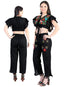 Artisanal Embroidered Set 100% Cotton Black 603996