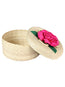 Calentador de tortillas artesanal 100% hoja de palma flor fucsia 604111