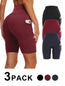 Paquete de 3 shorts de ciclista de yoga de cintura alta