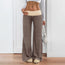 Pantalones anchos de patchwork para mujer
