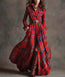 Women's Plus Size Plaid Print Long Sleeve Shirt Dress with Pockets