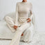 Women’s Ribbed V‑Neck Top & Pants Set