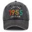 1955 Limited Edition Embroidered Vintage Baseball Cap – Retro Washed Distressed Hat
