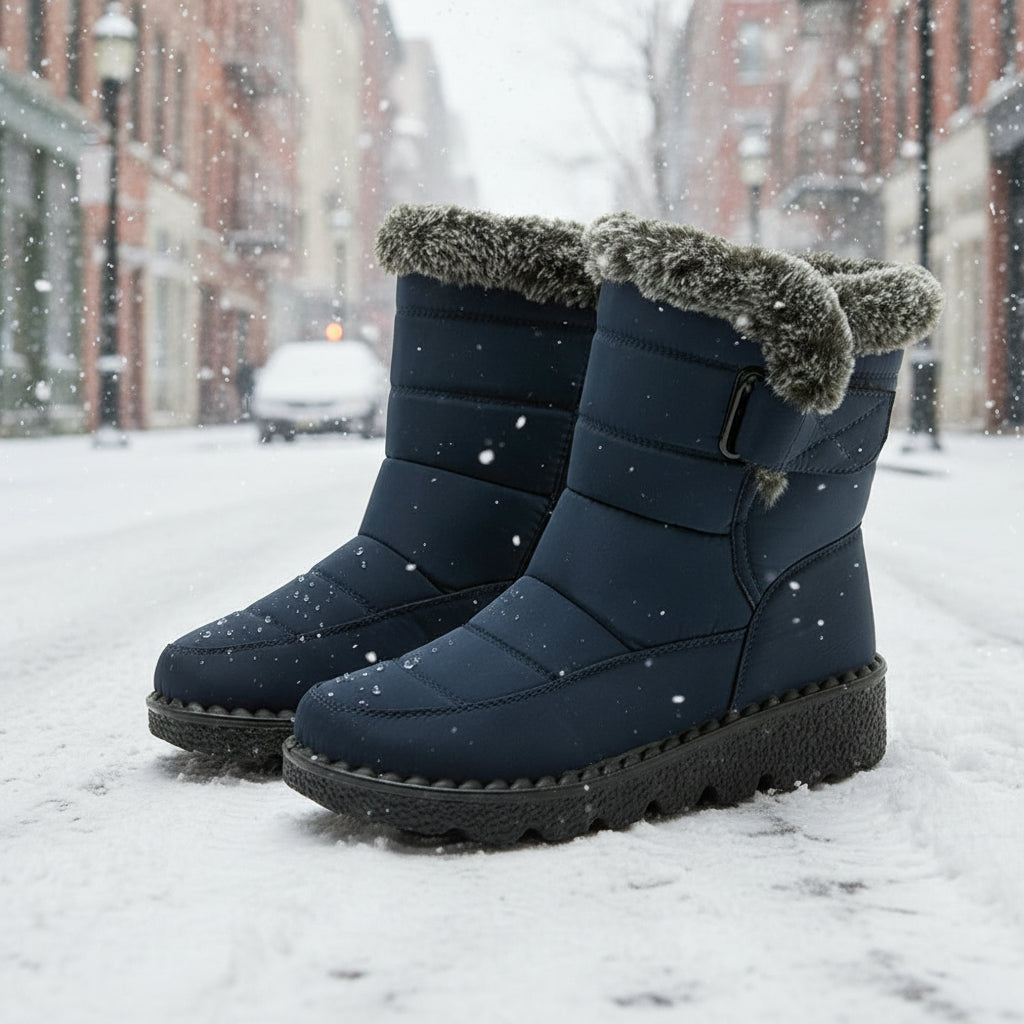 Botas de nieve de felpa impermeables para mujer