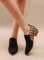 Women's Retro Color-Block Slip-On Heels – Round Toe Mid Heel Dress Shoes