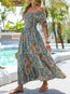 Women’s Paisley One‑Shoulder Maxi Dress