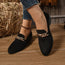 Zapatos de tacón grueso con punta fina para mujer