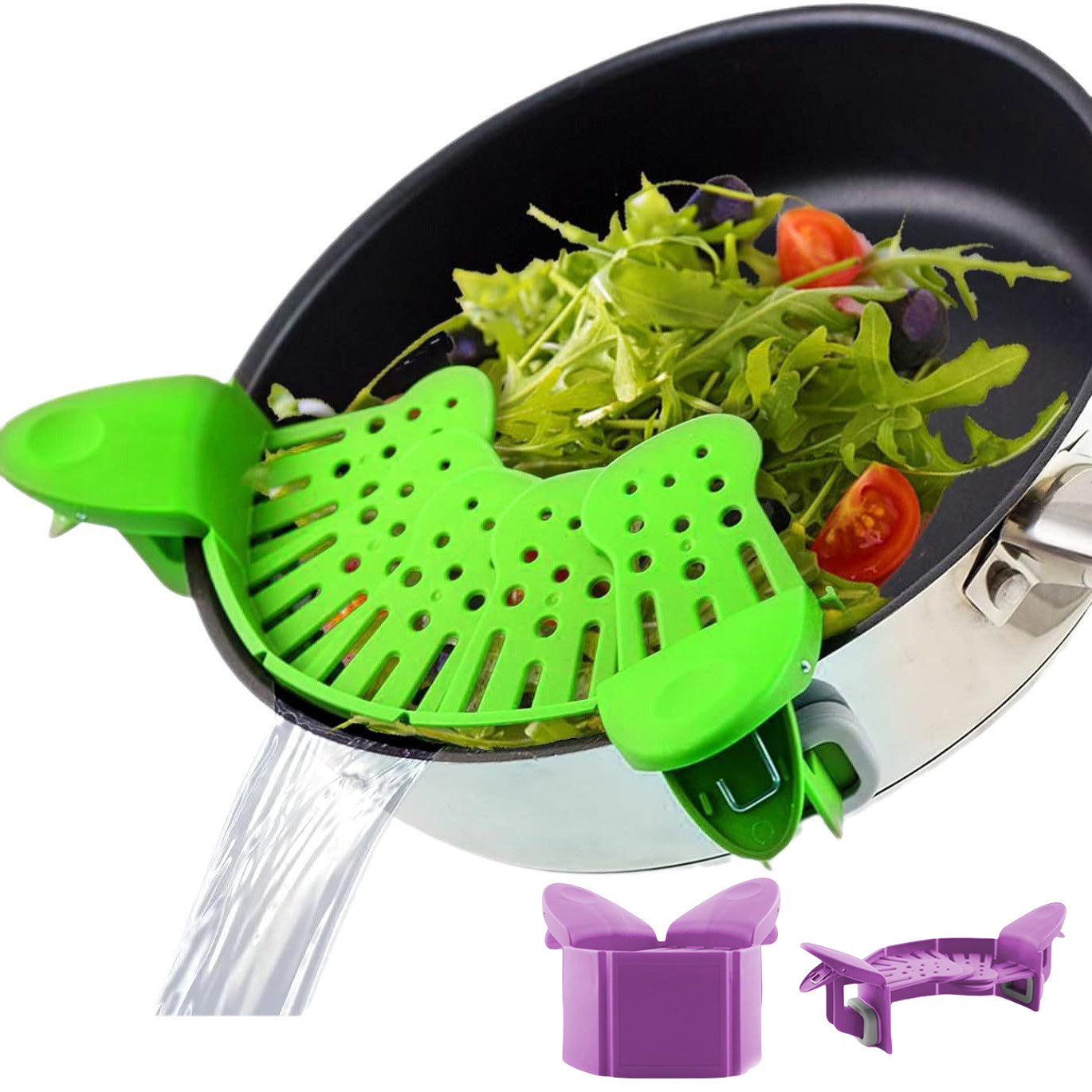 🍝 Colador de olla universal de silicona con clip