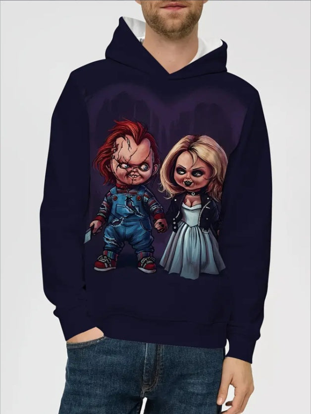 Sudadera con capucha estampada unisex – Sudadera informal con diseño gráfico