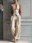 Women's Single-Breasted Sleeveless Vest & Pants Two-Piece Set