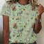 Round Neck All-Over Animal Print Short Sleeve Tee