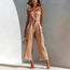 Women's Strapless Lace-Up Wide-Leg Linen Jumpsuit – 5 Colors S–2XL