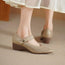Zapatos de tacón de mujer estilo retro con punta en pico