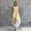 Solid-Color Sleeveless Loose-Fit Dress With Patch Pockets