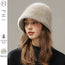 Sombrero de felpa de conejo auténtico para mujer – Gorro de invierno cálido de circunferencia grande
