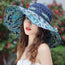 Women's Patterned Straw Beach Sun Hat – Round Crown UV Protection Summer Hat