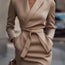 Minivestido con cuello en V y bolsillos para mujer