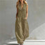 Women's Sleeveless Wide-Leg Jumpsuit with Pockets