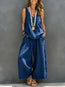 Women’s Cotton Linen Sleeveless Tank Top and Wide-Leg Pants Set