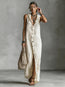 Women's Sleeveless Deep V-Neck Hooded Loose Maxi Dress – 6 Colors XS–3XL