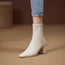 Botas Delgadas de Cuero Suave con Cremallera Trasera y Forro de Terciopelo — Tacones Elegantes
