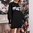 Jersey de mujer de punto con cuello redondo y manga farol