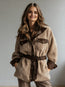 Women’s Vintage PU Leather Jacket – Lamb Fur Lined Autumn Winter Coat
