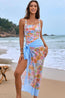 🌺 Square Neck Printed One-Piece Swimwear & Cover-Up Set