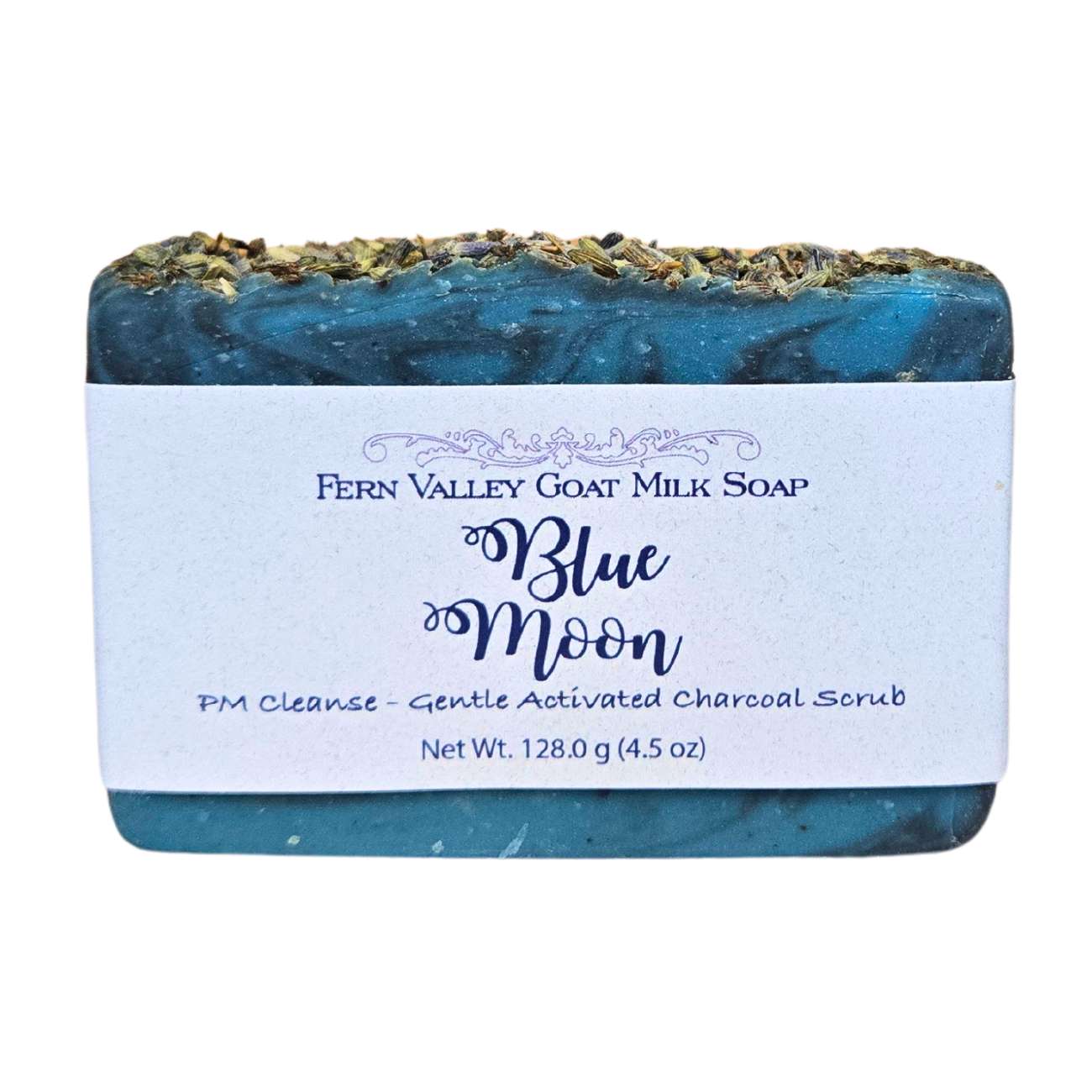 Jabón natural de leche de cabra | Exfoliante de carbón activado | Limpieza PM Blue Moon