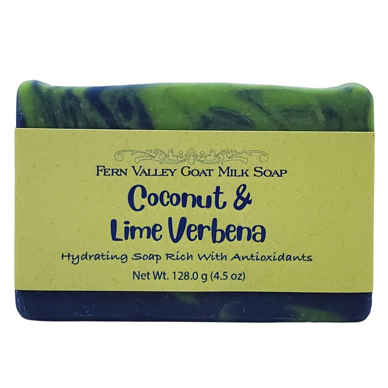 Jabón Artesanal de Leche de Cabra | Hidratante Con Antioxidantes | Aroma a Coco Tropical y Verbena de Lima
