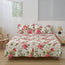 Faldón de cama con rosas románticas de DaDa Bedding - Volante a juego rosa y blanco para juego de colcha acolchada - Faldón de cama de poliéster ligero y transpirable