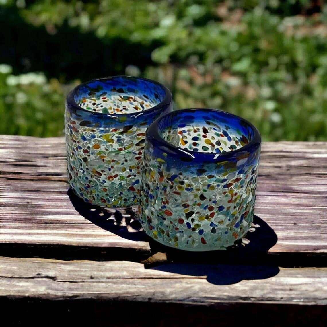 Vaso Tequilero Mexicano Soplado a Mano | Triple Tequila Confeti