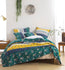 Juego de colcha de cama de retales bohemio DaDa Bedding, de flores silvestres y gardenias, color verde (JHW-886)