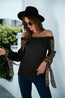 Top de punto de encaje | Camisas de manga larga para mujer