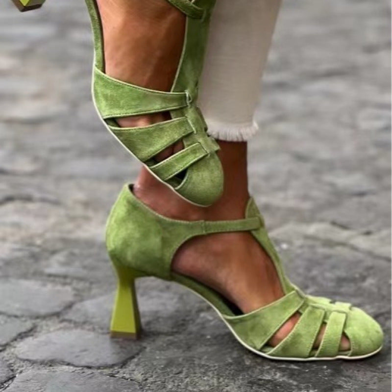 Zapatos de mujer de ante con punta redonda – Zapatillas planas transpirables de talla grande