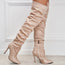 Botas Stiletto de Ante con Punta y Cremallera Alta — Estilo Chic Europeo / Americano