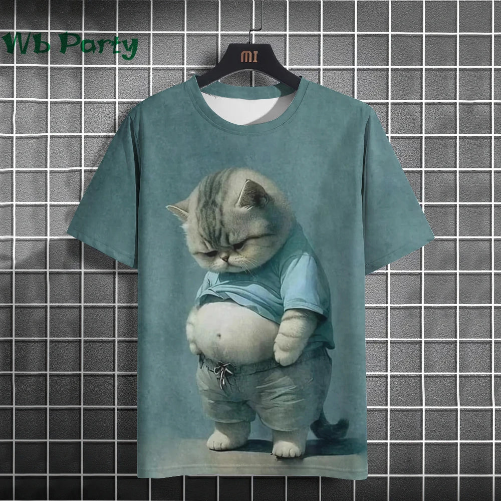 Camisetas con estampado de gato - Camiseta gráfica Y2K
