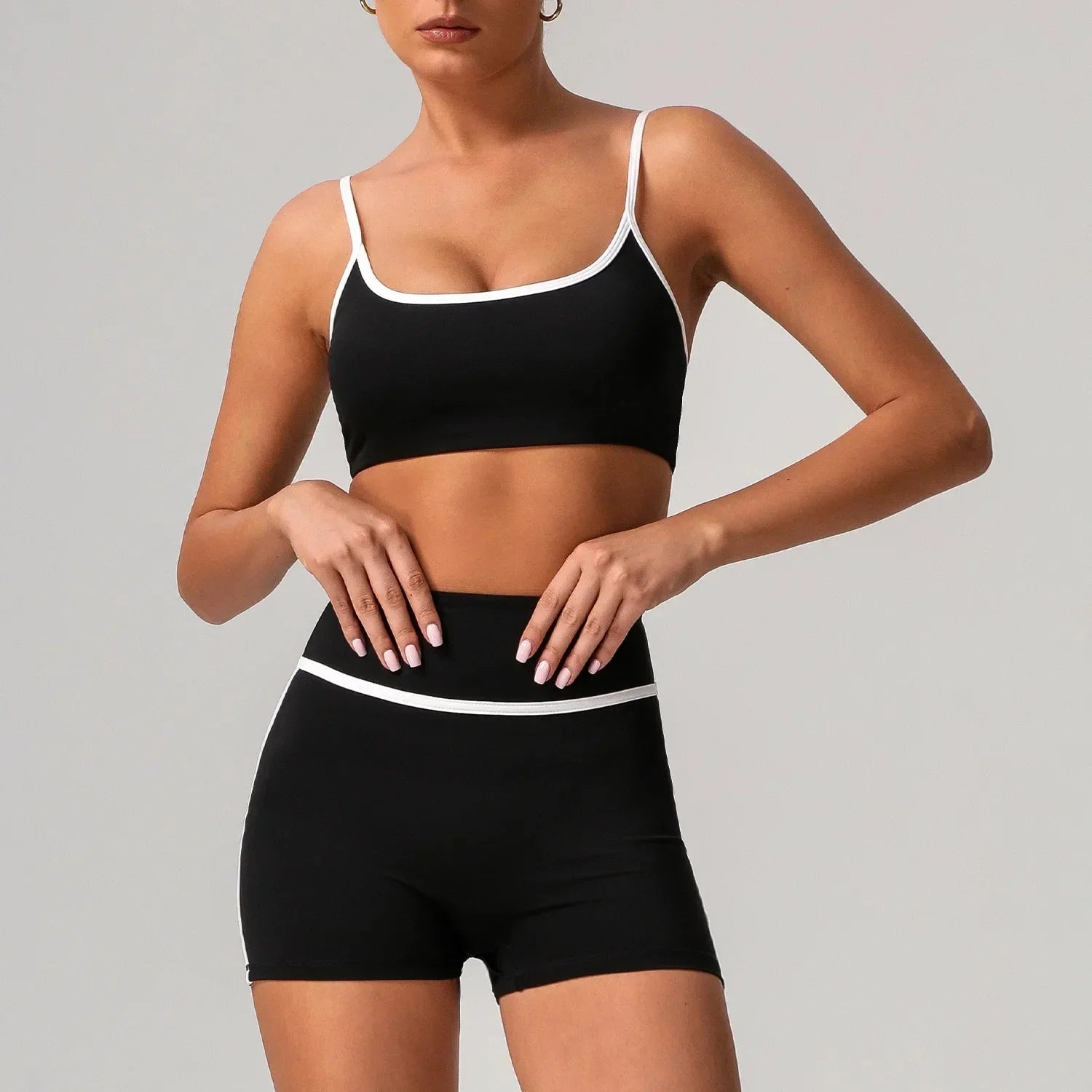🖤 Conjunto de yoga sin costuras – Cintura alta, levanta glúteos