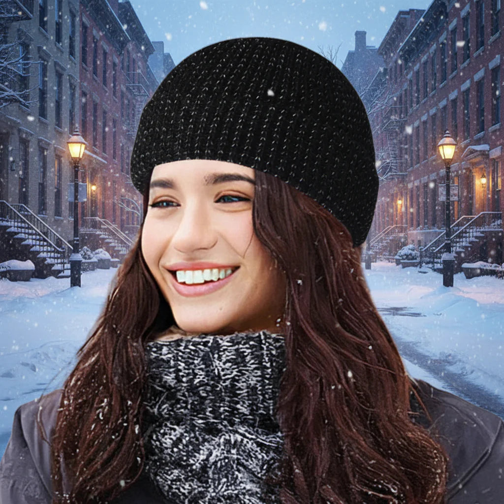 Gorro de invierno reflectante unisex – Gorro de punto noctilucente de alta visibilidad